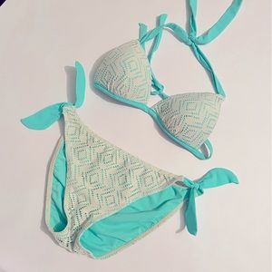 Macrame Light Blue top and bottom